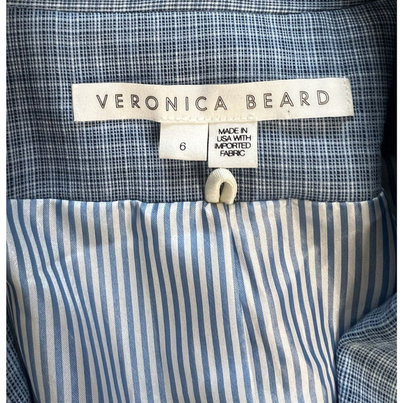Veronica Beard Dickey Diego Blazer Jacket Blue Plaid Double Breasted Size 6 - Picture 4 of 10